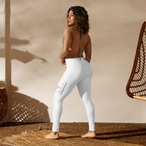 Finding My Balance" Pet & Yoga Art Leggings | Serene White Design