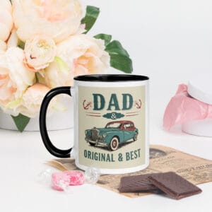Colored Handle & Inside Mug | Retro Dad Fixer Art | Perfect Father's Day Gift